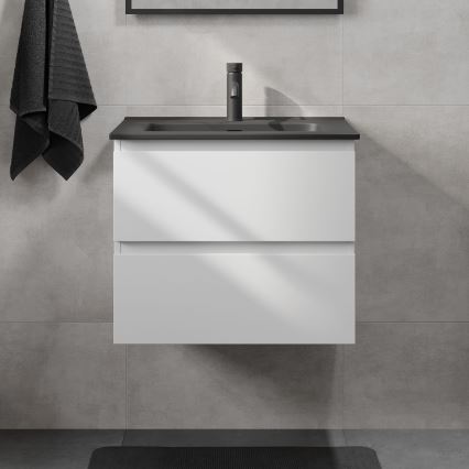 Mobile da bagno con lavabo KENWOOD 61 cm bianco//nero