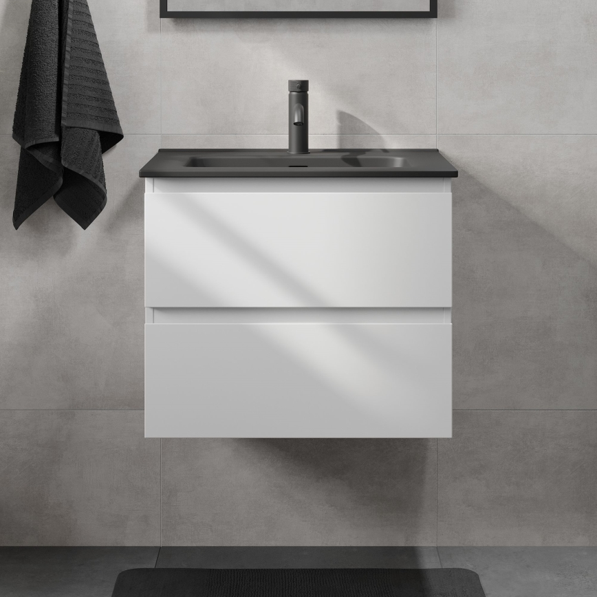 Mobile da bagno con lavabo KENWOOD 61 cm bianco//nero
