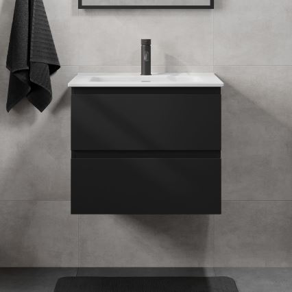 Mobile da bagno con lavabo KENWOOD 61 cm nero/bianco