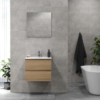 Mobile da bagno con lavabo KENWOOD 61 cm, rovere