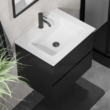 Mobile da bagno con lavabo KENWOOD 61x52x47 cm nero/bianco