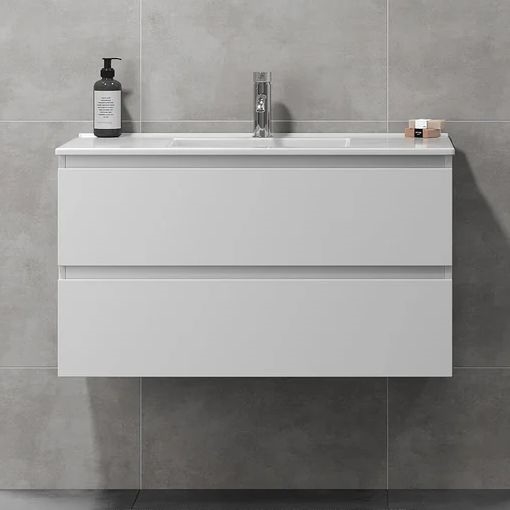 Mobile da bagno con lavabo KENWOOD 91 cm bianco