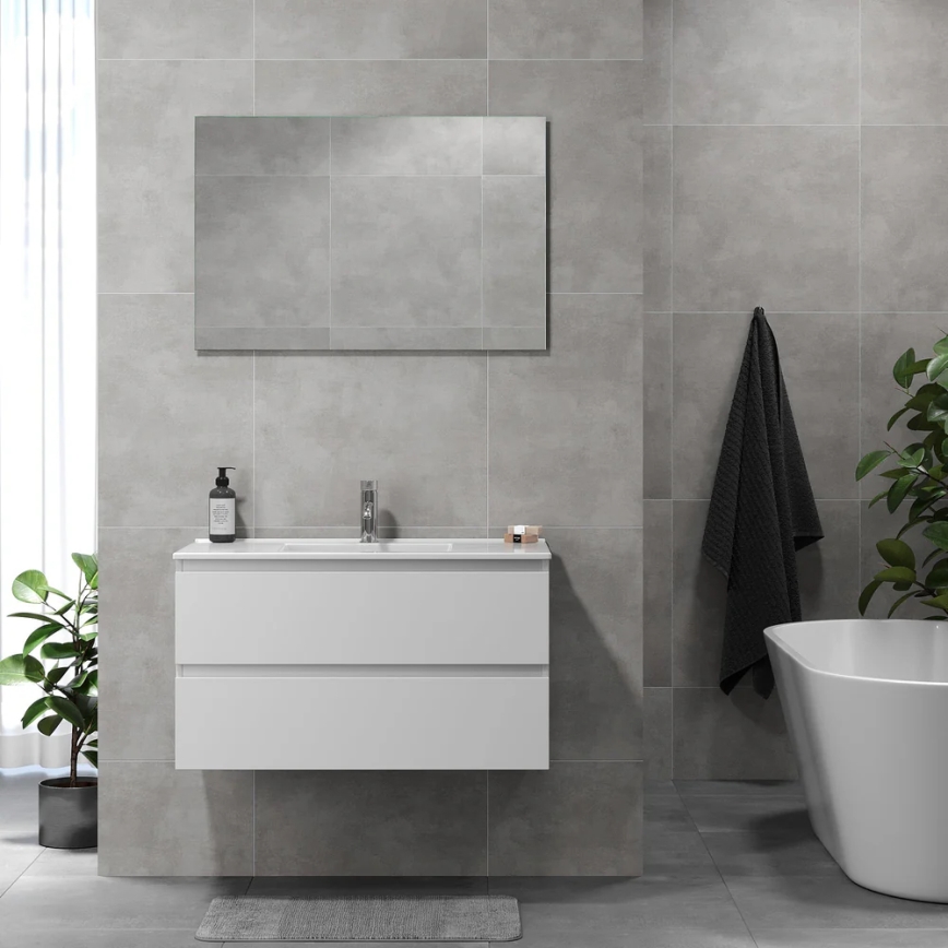 Mobile da bagno con lavabo KENWOOD 91 cm bianco
