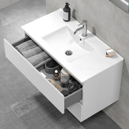 Mobile da bagno con lavabo KENWOOD 91 cm bianco
