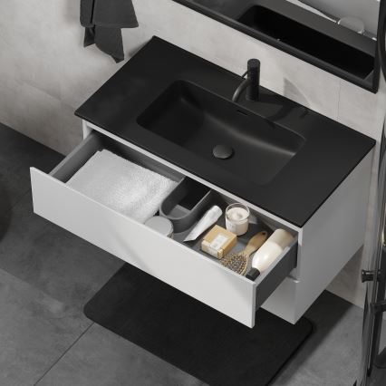 Mobile da bagno con lavabo KENWOOD 91 cm bianco/nero