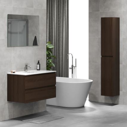 Mobile da bagno con lavabo KENWOOD 91 cm, finitura noce