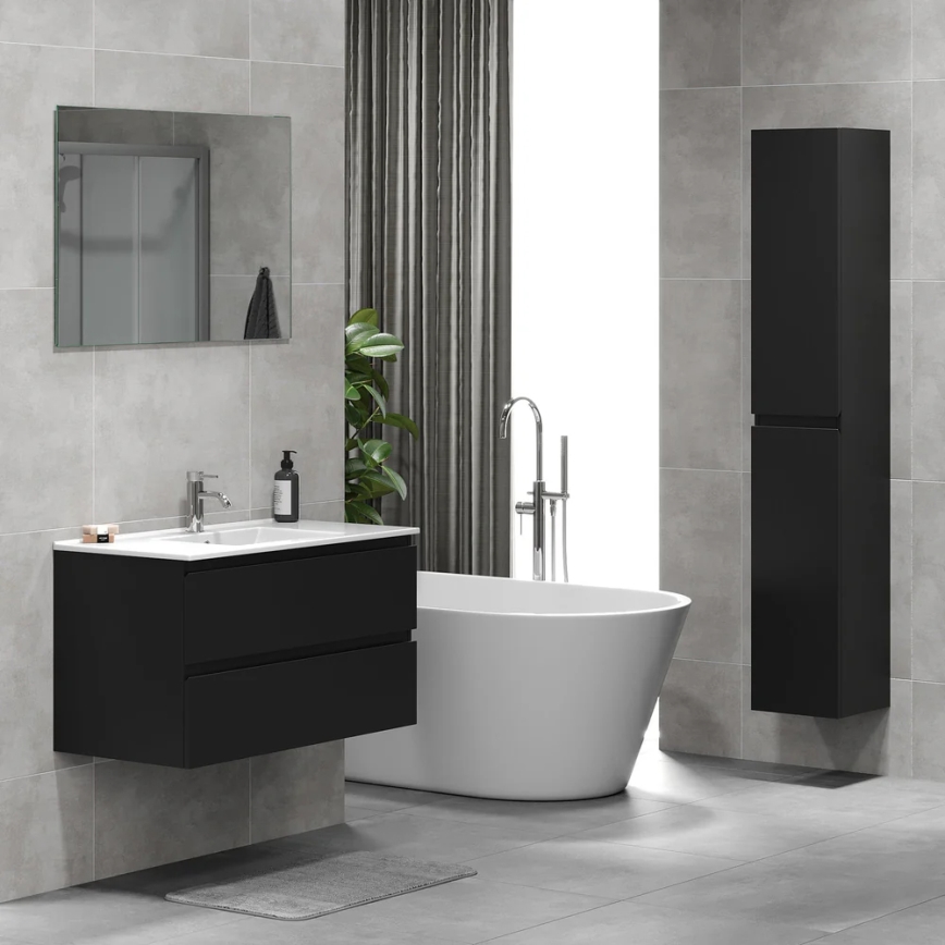 Mobile da bagno con lavabo KENWOOD 91 cm nero