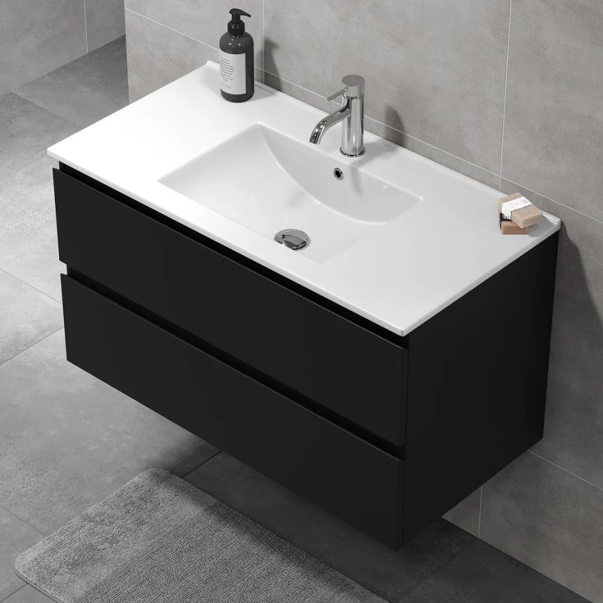 Mobile da bagno con lavabo KENWOOD 91 cm nero