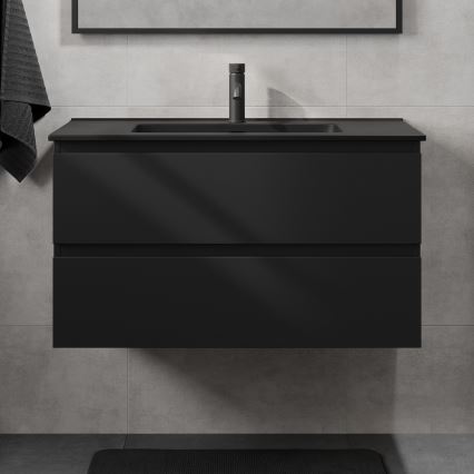 Mobile da bagno con lavabo KENWOOD 91 cm nero
