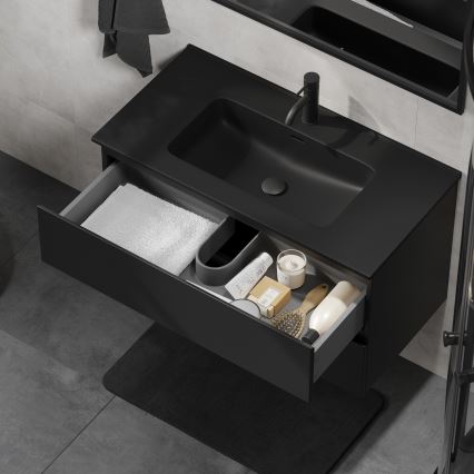 Mobile da bagno con lavabo KENWOOD 91 cm nero