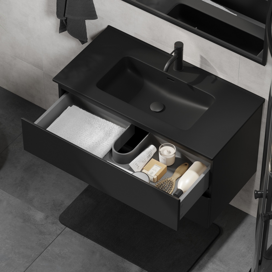 Mobile da bagno con lavabo KENWOOD 91 cm nero