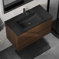 Mobile da bagno con lavabo KENWOOD 91 cm noce/nero