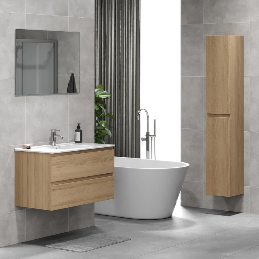Mobile da bagno con lavabo KENWOOD 91x50x45 cm rovere