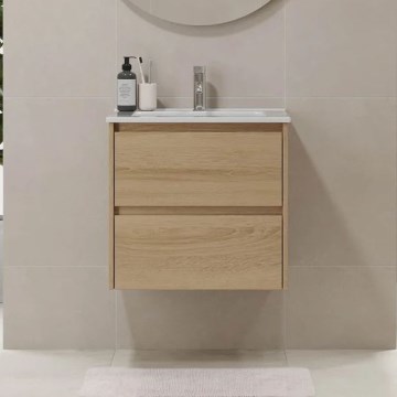 Mobile da bagno con lavabo LYKE 60 cm rovere