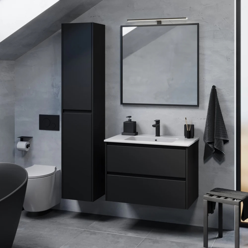 Mobile da bagno con lavabo LYKE 80 cm, nero