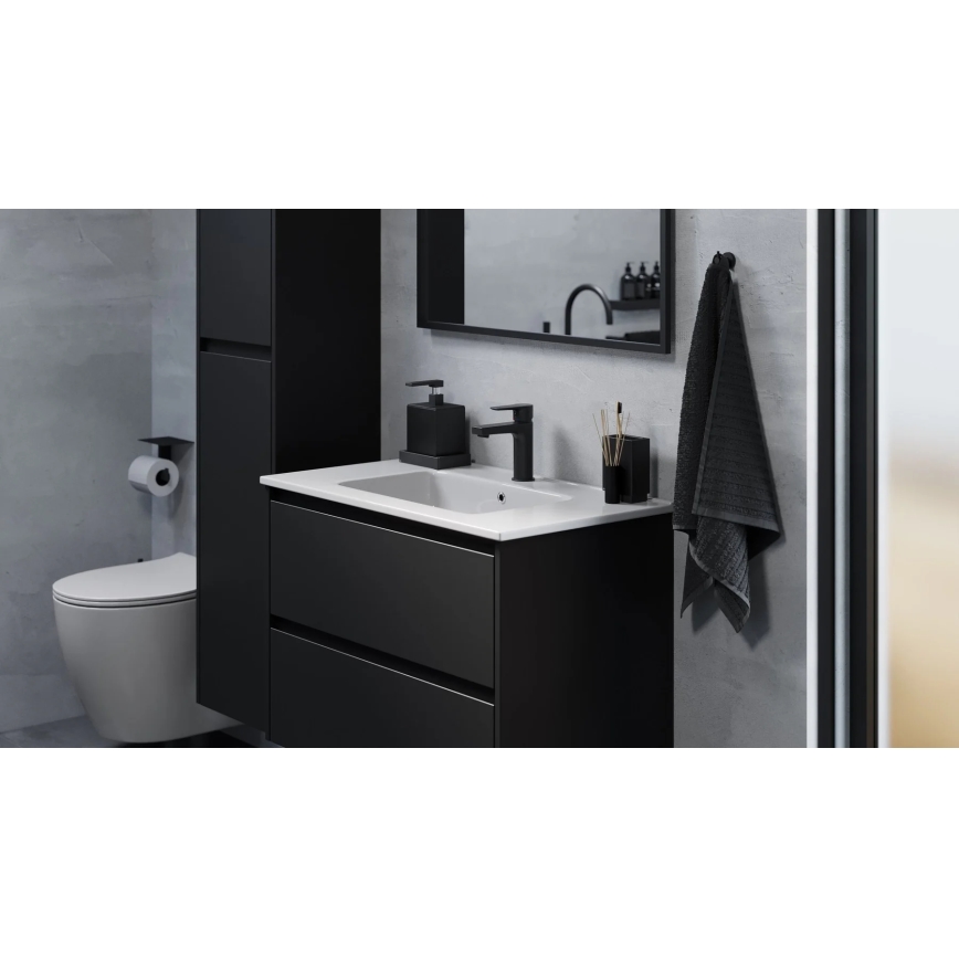 Mobile da bagno con lavabo LYKE 80 cm, nero
