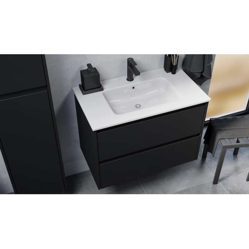 Mobile da bagno con lavabo LYKE 80 cm, nero