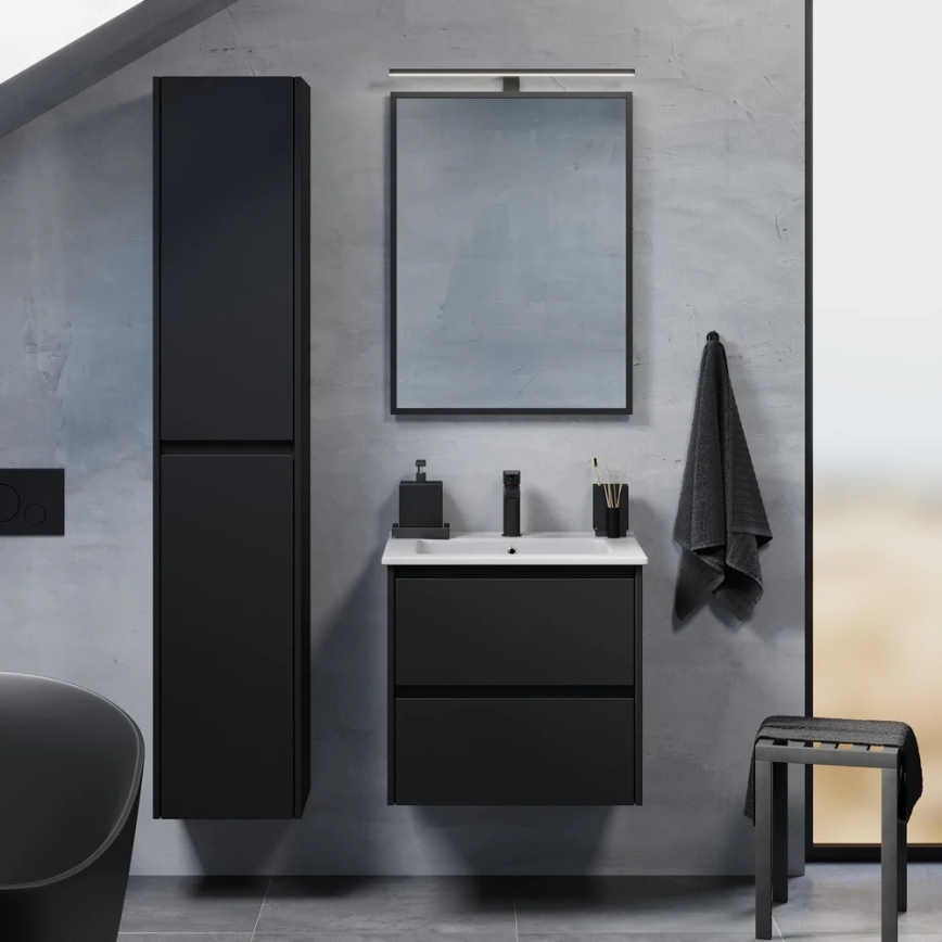 Mobile da bagno con lavabo MOLDE 60 cm nero
