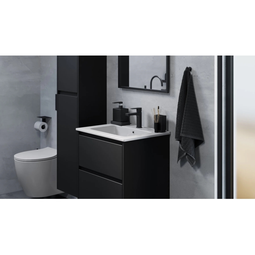 Mobile da bagno con lavabo MOLDE 60 cm nero
