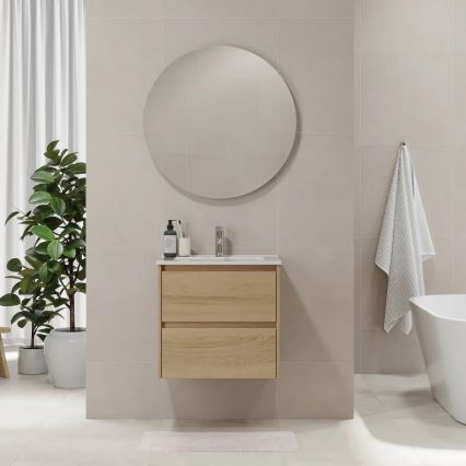Mobile da bagno con lavabo MOLDE 60 cm rovere