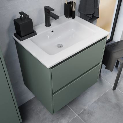 Mobile da bagno con lavabo MOLDE 60 cm, verde