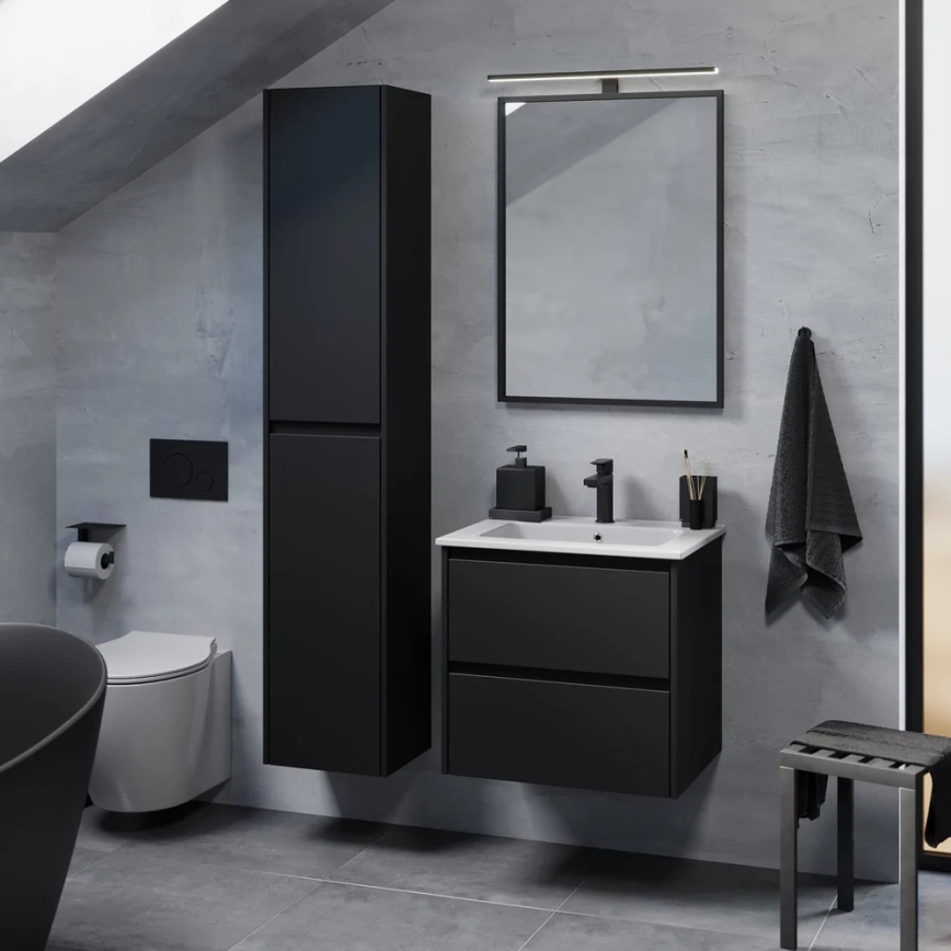 Mobile da bagno con lavabo MOLDE 60x55x46 cm, nero