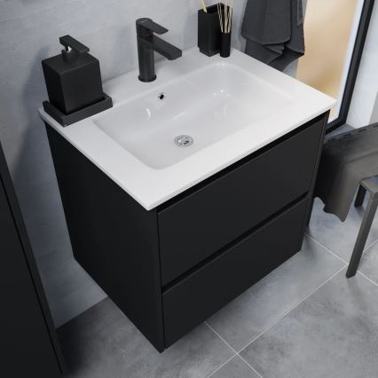 Mobile da bagno con lavabo MOLDE 60x55x46 cm, nero