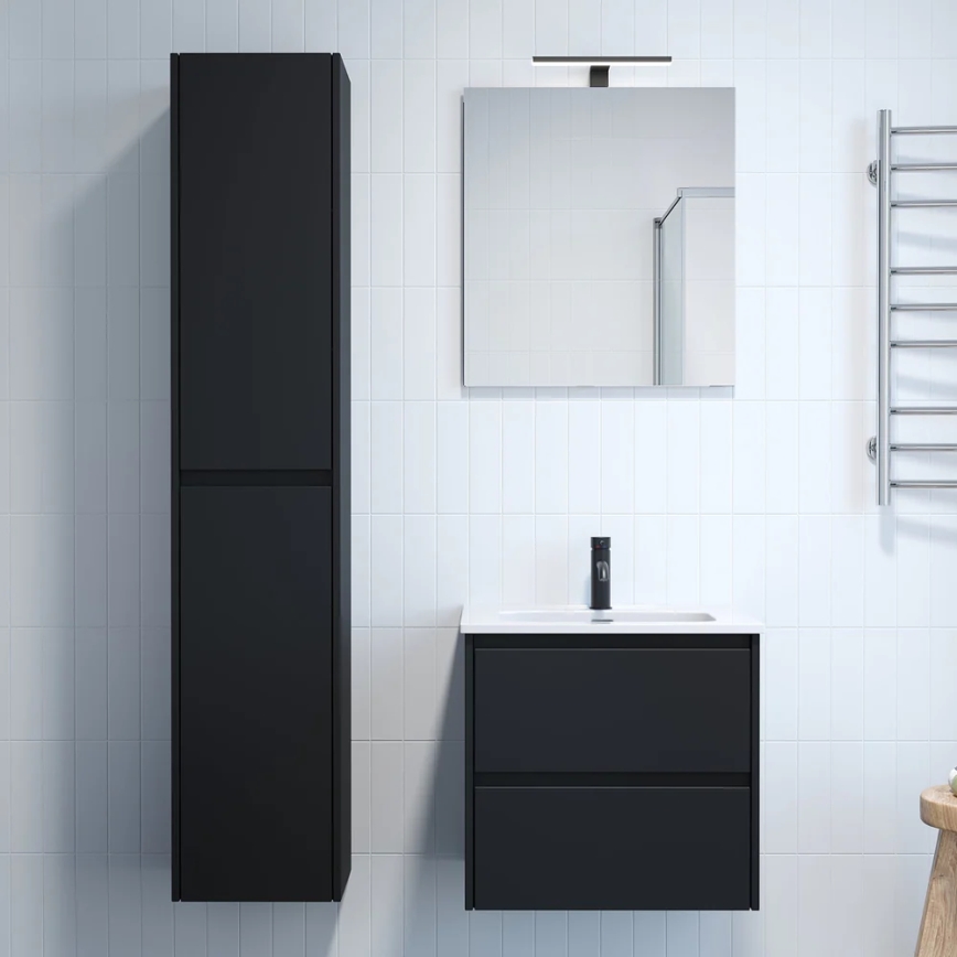 Mobile da bagno con lavabo MOLDE 60x55x46 cm, nero
