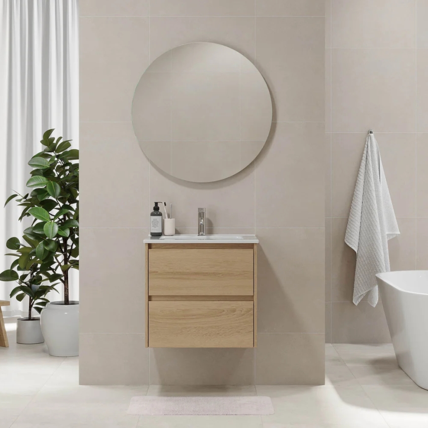 Mobile da bagno con lavabo MOLDE 60x55x46 cm rovere