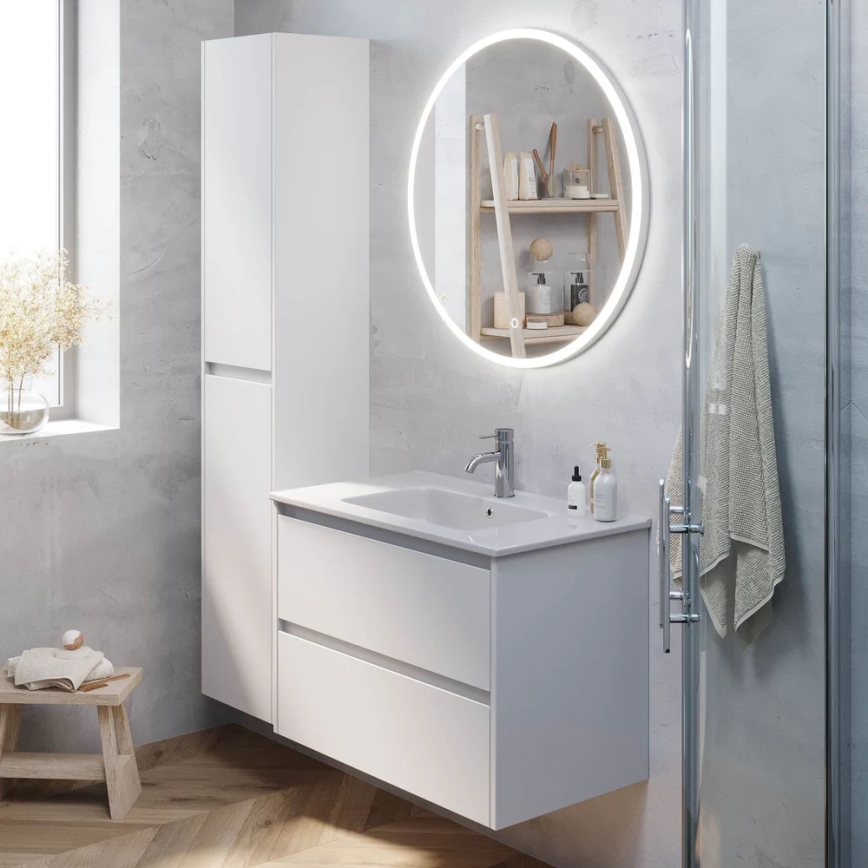 Mobile da bagno con lavabo MOLDE 80 cm, bianco