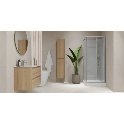 Mobile da bagno con lavabo MOLDE 80 cm, finitura rovere