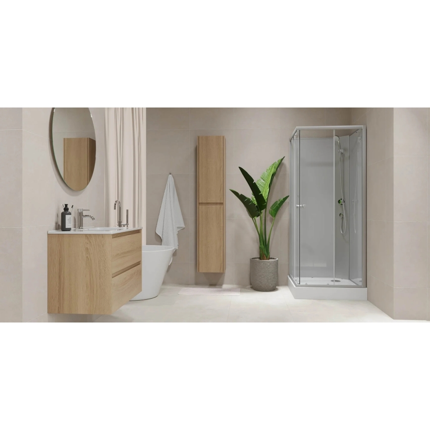 Mobile da bagno con lavabo MOLDE 80 cm, finitura rovere