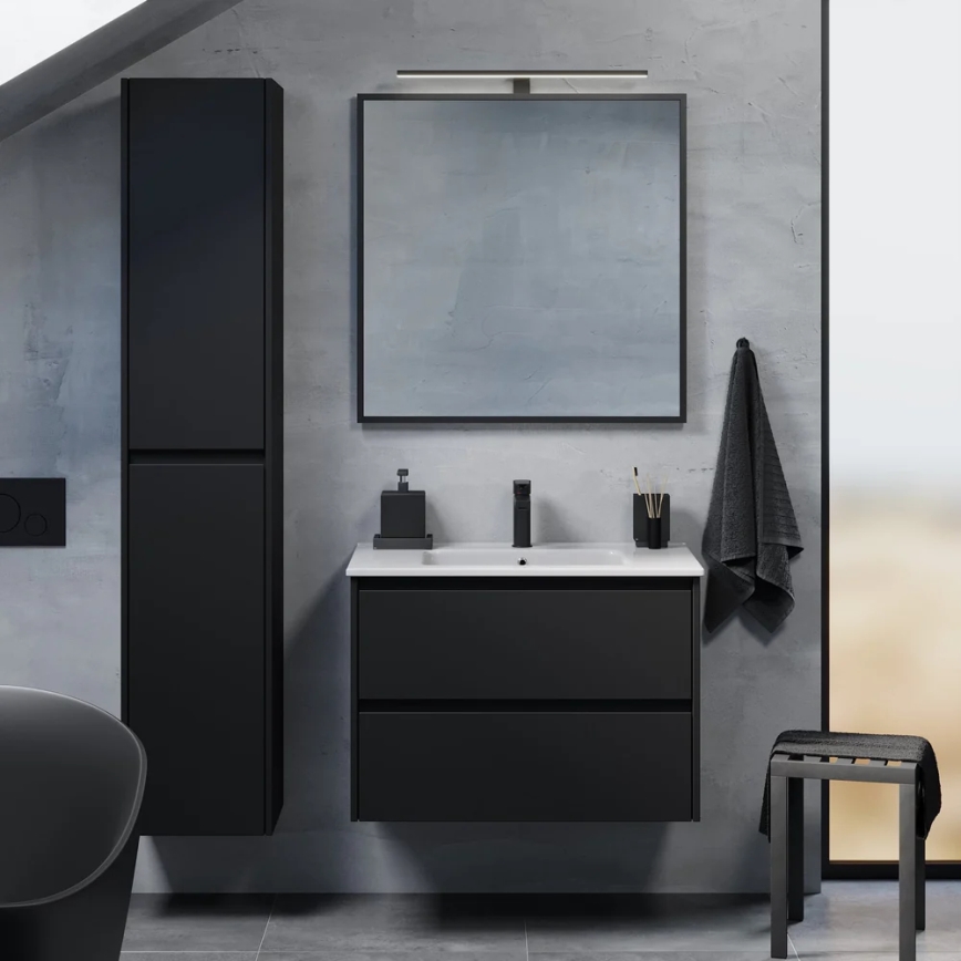 Mobile da bagno con lavabo MOLDE 80x55x46 cm, nero