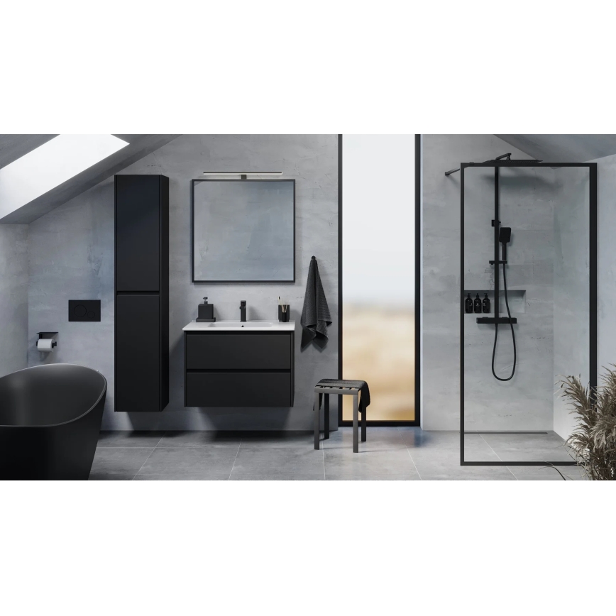 Mobile da bagno con lavabo MOLDE 80x55x46 cm, nero