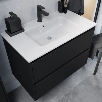 Mobile da bagno con lavabo MOLDE 80x55x46 cm, nero