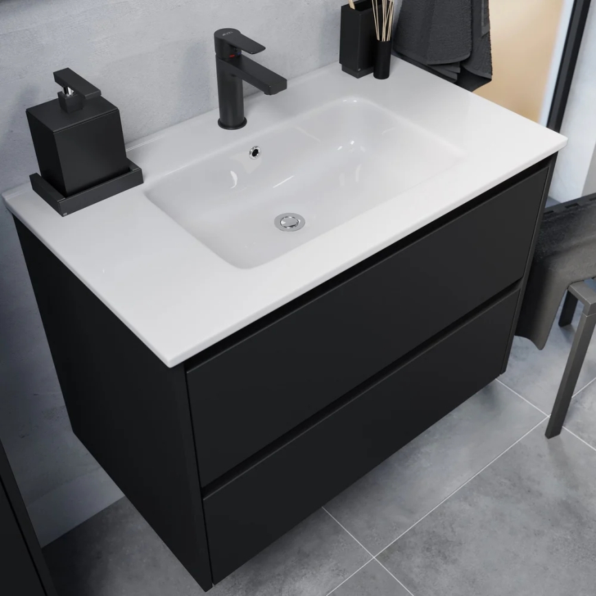 Mobile da bagno con lavabo MOLDE 80x55x46 cm, nero