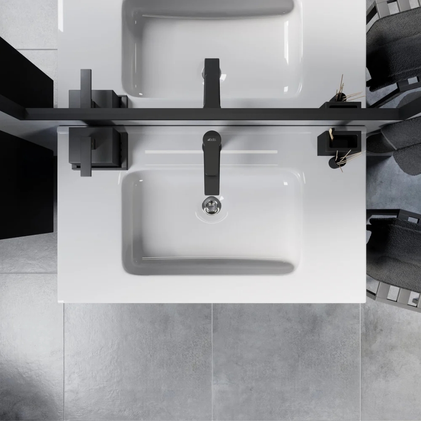 Mobile da bagno con lavabo MOLDE 80x55x46 cm, nero