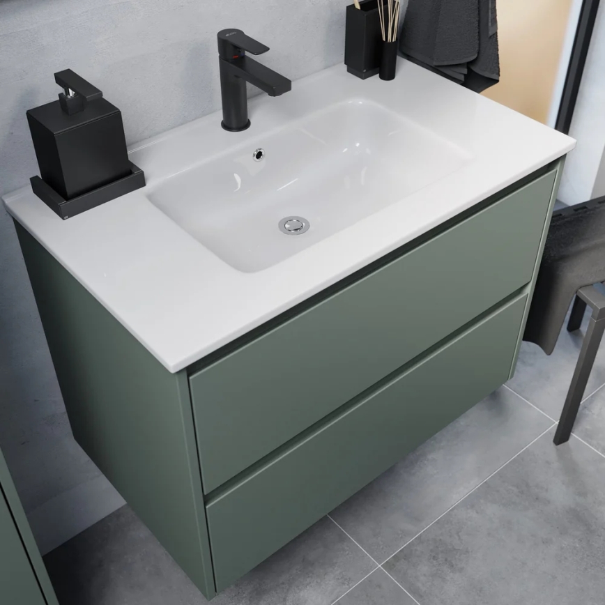 Mobile da bagno con lavabo MOLDE 80x55x46 cm, verde