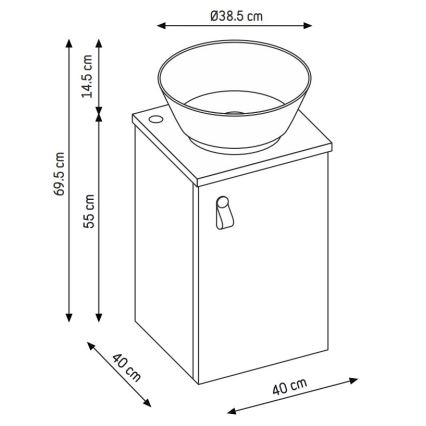 Mobile da bagno con lavabo SOREN nero