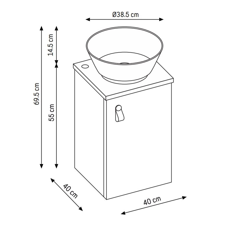 Mobile da bagno con lavabo SOREN nero