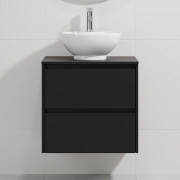 Mobile da bagno con lavabo TRONDHEIM/DRAMMEN 60x57x46 cm nero/bianco
