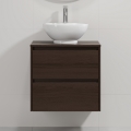 Mobile da bagno con lavabo TRONDHEIM/DRAMMEN 60x57x46 cm noce/bianco