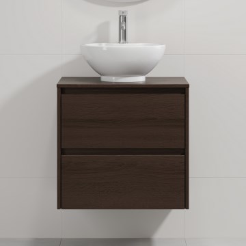 Mobile da bagno con lavabo TRONDHEIM/DRAMMEN 60x57x46 cm noce/bianco