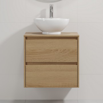 Mobile da bagno con lavabo TRONDHEIM/DRAMMEN 60x57x46 cm rovere/bianco