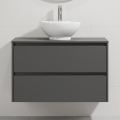 Mobile da bagno con lavabo TRONDHEIM/DRAMMEN 90x57x46 cm antracite/bianco