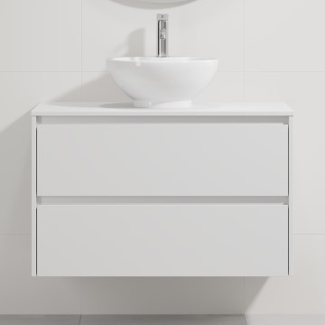 Mobile da bagno con lavabo TRONDHEIM/DRAMMEN 90x57x46 cm bianco