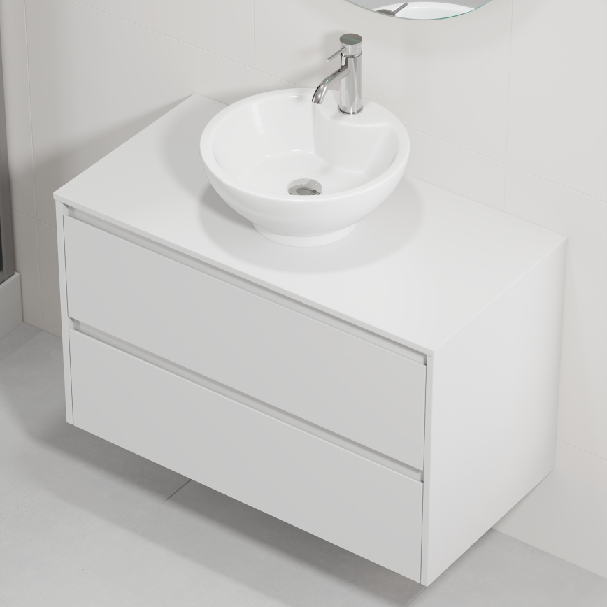 Mobile da bagno con lavabo TRONDHEIM/DRAMMEN 90x57x46 cm bianco