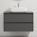 Mobile da bagno con lavabo TRONDHEIM/KRISTIANSAND 90x57x46 cm antracite/bianco