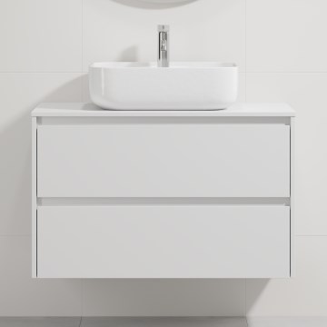 Mobile da bagno con lavabo TRONDHEIM/KRISTIANSAND 90x57x46 cm bianco