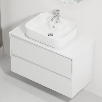Mobile da bagno con lavabo TRONDHEIM/KRISTIANSAND 90x57x46 cm bianco